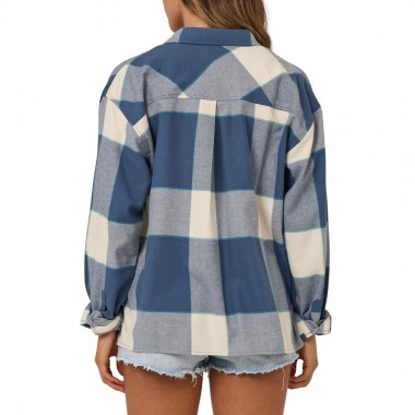 SALTY CREW NOMAD W FLANNEL LS SHIRT VINTAGE INDIGO