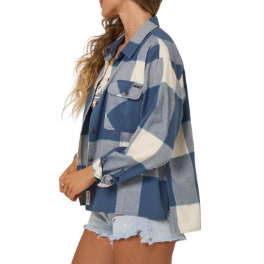 SALTY CREW NOMAD W FLANNEL LS SHIRT VINTAGE INDIGO
