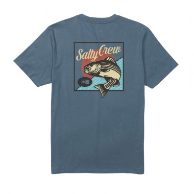 SALTY CREW STRIPED TEE SLATE