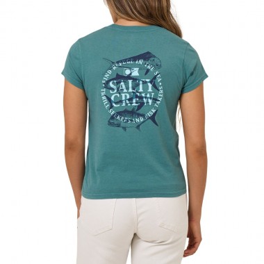SALTY CREW OVERLAY MODERN W TEE TEAL