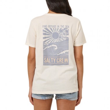 SALTY CREW RISE AND SMILE BF W TEE OFF WHITE