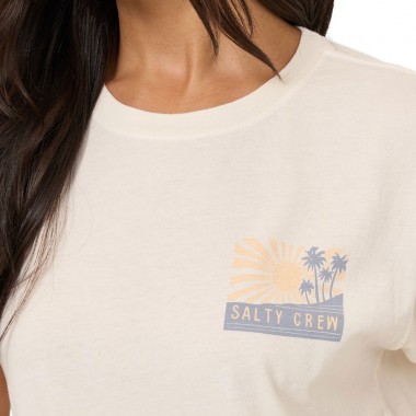 SALTY CREW RISE AND SMILE BF W TEE OFF WHITE