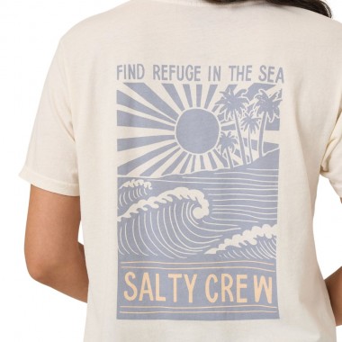 SALTY CREW RISE AND SMILE BF W TEE OFF WHITE