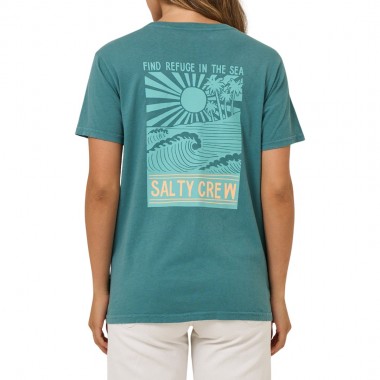SALTY CREW RISE AND SMILE BF W TEE TEAL
