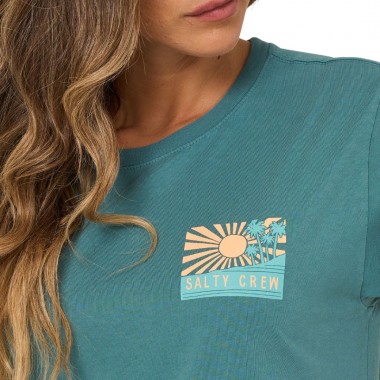 SALTY CREW RISE AND SMILE BF W TEE TEAL