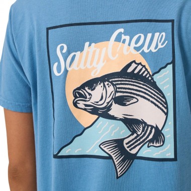 SALTY CREW FISH STAMP BF W TEE ASH BLUE