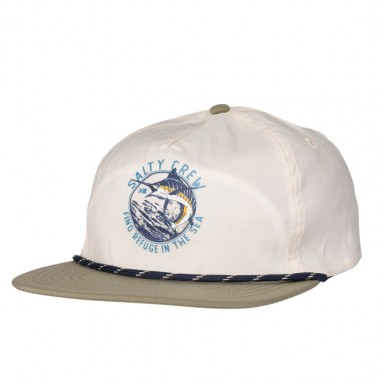 SALTY CREW BOW LINE SNAPBACK CAP OFF WHITE FERN