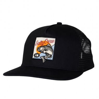 SALTY CREW STRIPER TRUCKER CAP BLACK