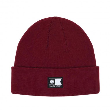 SALTY CREW FLAGSHIP BEANIE BURGUNDY