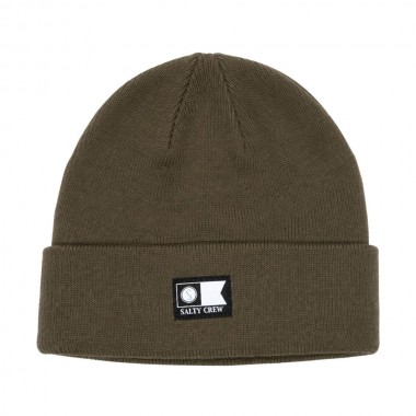 SALTY CREW FLAGSHIP BEANIE DUSTY OLIVE