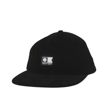 SALTY CREW FLAGSHIP CORD SNAPBACK CAP BLACK