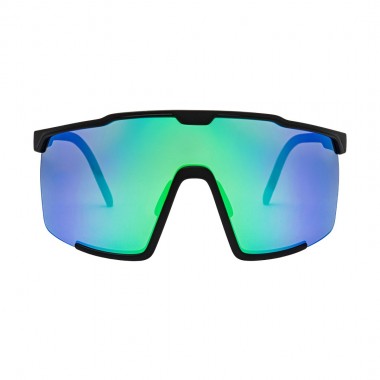 HORSEFEATHERS PROTON SUNGLASSES MATT BLACK/MIRROR GREEN