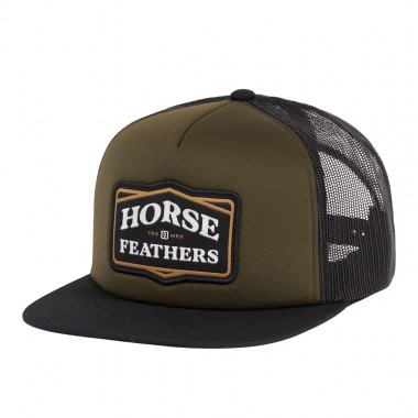 HORSEFEATHERS TEX TRUCKER CAP OLIVE NIGHT