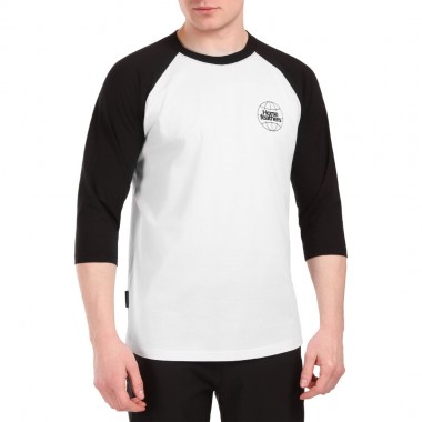 HORSEFEATHERS GLOBAL RAGLAN T-SHIRT WHITE/BLACK