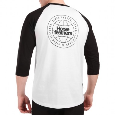 HORSEFEATHERS GLOBAL RAGLAN T-SHIRT WHITE/BLACK