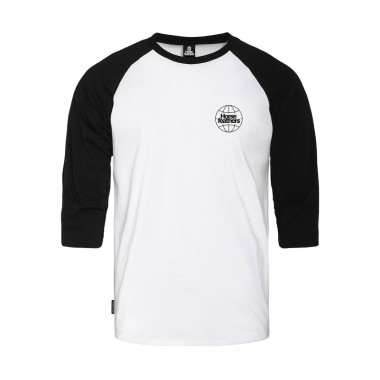 HORSEFEATHERS GLOBAL RAGLAN T-SHIRT WHITE/BLACK