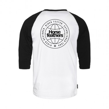 HORSEFEATHERS GLOBAL RAGLAN T-SHIRT WHITE/BLACK