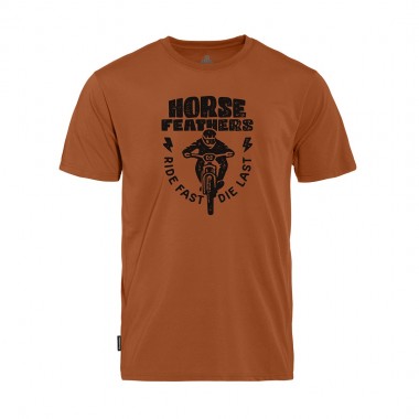 HORSEFEATHERS FULL SEND TECH T-SHIRT RUST