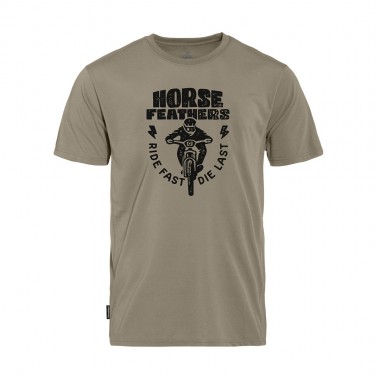 HORSEFEATHERS FULL SEND TECH T-SHIRT TAUPE