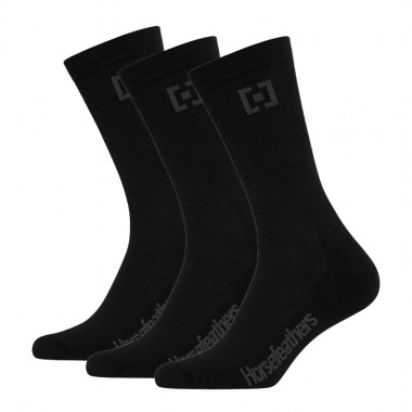 HORSEFEATHERS BASIC SOCKS 3PACK BLACK