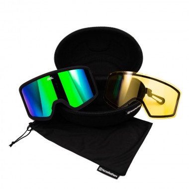 HORSEFEATHERS TARPE SNOW GOGGLES BLACK/MIRROR GREEN