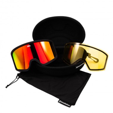 HORSEFEATHERS TARPE SNOW GOGGLES BLACK/MIRROR RED