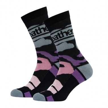 HORSEFEATHERS WONDERLAND W CREW SOCKS BLACK