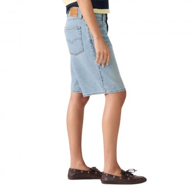 LEVIS BAGGY DAD W JORTS MED INDIGO/WE DID IT SHORT