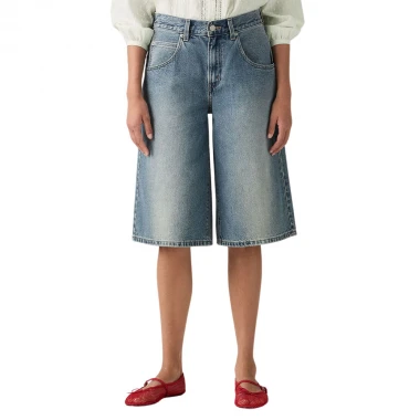 LEVIS SUPER BAGGY W JORTS MED INDIGO/HAZY TIMES