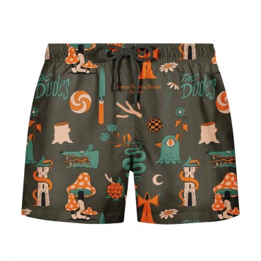 THE DUDES EUROPEAN FANTASY BROWN SWIM SHORTS MULTICOLOR