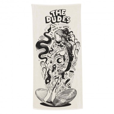 THE DUDES GIRTH OF PENUS BEACH TOWEL WHITE