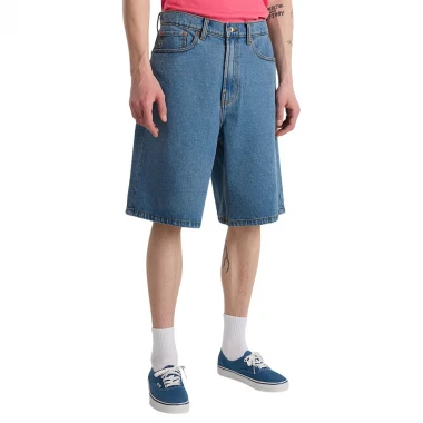 VANS CHECK-5 BAGGY DENIM SHORTS STONEWASH/BLUE