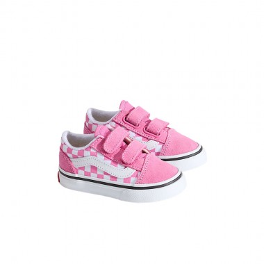 VANS OLD SKOOL V COLOR THEORY CHECKERBOARD TOD SHOES PINK FIZZ