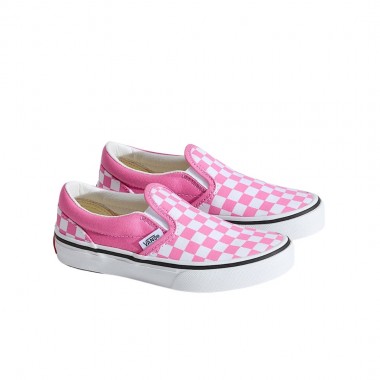 VANS CLASSIC SLIP-ON CLR THEORY CHECKERBOARD K SHOES PINK FIZZ