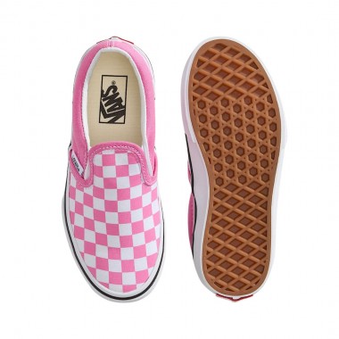 VANS CLASSIC SLIP-ON CLR THEORY CHECKERBOARD K SHOES PINK FIZZ