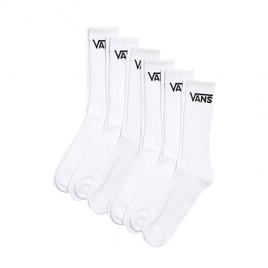 VANS CLASSIC HALF CREW SOCKS 6PACK WHITE