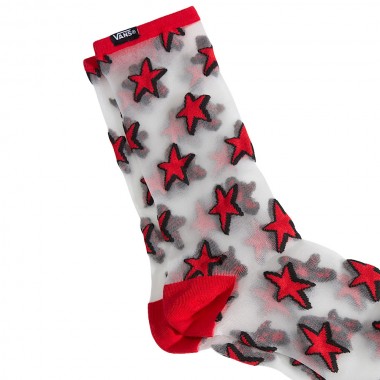 VANS HAZY SHEER CREW SOCKS RACING RED