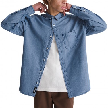 VANS LAWSON SOLID OXFORD LS SHIRT TRUE NAVY
