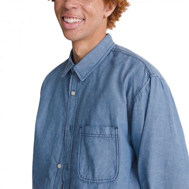 VANS LAWSON SOLID OXFORD LS SHIRT TRUE NAVY