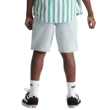 VANS CHECK-5 BAGGY K DENIM SHORTS BLUE ICE