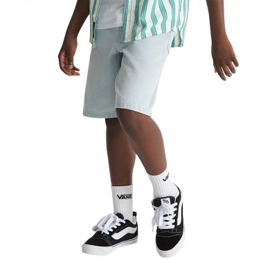 VANS CHECK-5 BAGGY K DENIM SHORTS BLUE ICE