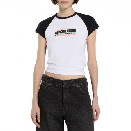 DICKIES DERBY RAGLAN W TEE WHITE