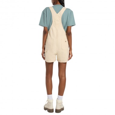 DICKIES LIGHTWEIGHT CANVAS W BIB SHORTS WOOD ASH