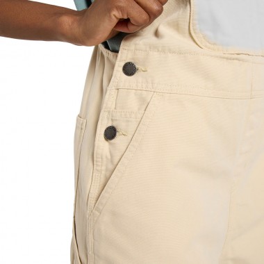 DICKIES LIGHTWEIGHT CANVAS W BIB SHORTS WOOD ASH