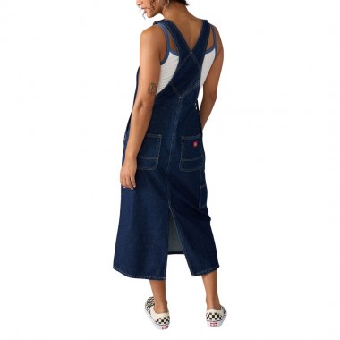 DICKIES DENIM W BIB DRESS DARK INDIGO