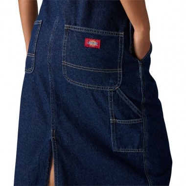 DICKIES DENIM W BIB DRESS DARK INDIGO