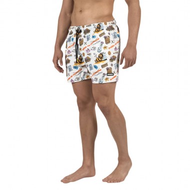 BEE UNUSUAL BUZZED ON FLOWERS SWIM SHORTS MULTICOLOR