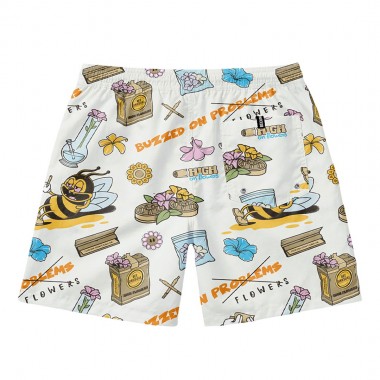 BEE UNUSUAL BUZZED ON FLOWERS SWIM SHORTS MULTICOLOR