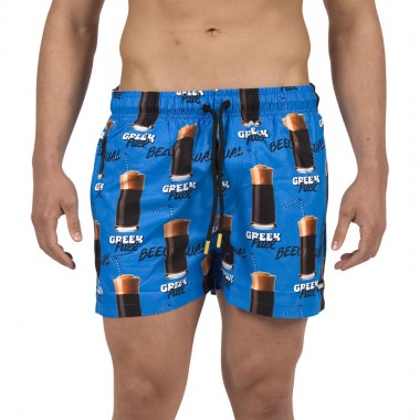 BEE UNUSUAL GREEK FUEL SWIM SHORTS SUPER SONIC BLUE
