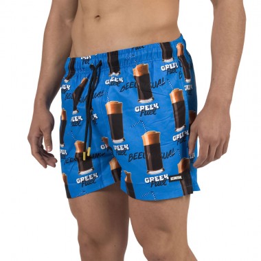 BEE UNUSUAL GREEK FUEL SWIM SHORTS SUPER SONIC BLUE